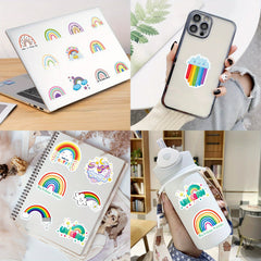 50pcs Bohemian Rainbow Stickers Birthday Party Decor Laptop Skateboard Car