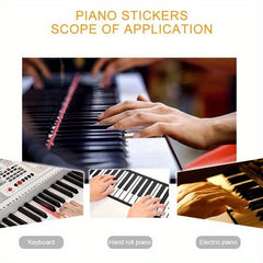 Colorful Piano Keyboard Stickers Electronic Keyboard Sound Name Key Stave Note