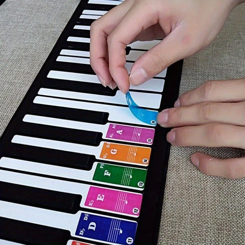 Colorful Piano Keyboard Stickers Electronic Keyboard Sound Name Key Stave Note