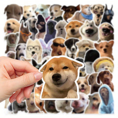 50pcs Dog Emoticons Stickers Laptop Journal Water Cup Decoration Vinyl Stickers