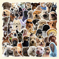50pcs Dog Emoticons Stickers Laptop Journal Water Cup Decoration Vinyl Stickers