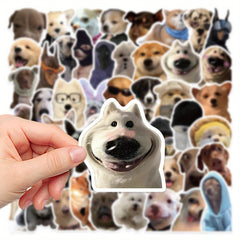 50pcs Dog Emoticons Stickers Laptop Journal Water Cup Decoration Vinyl Stickers