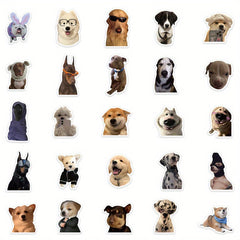 50pcs Dog Emoticons Stickers Laptop Journal Water Cup Decoration Vinyl Stickers