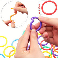 50pcs 15mm Plastic Ring Binder DIY Albums Circle Loose leaf Book Hoops