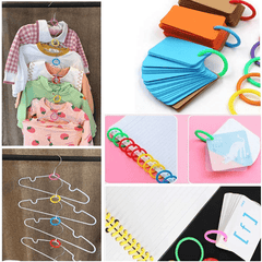 50pcs 15mm Plastic Ring Binder DIY Albums Circle Loose leaf Book Hoops