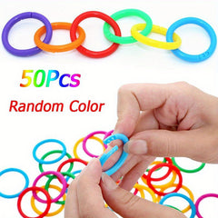 50pcs 15mm Plastic Ring Binder DIY Albums Circle Loose leaf Book Hoops