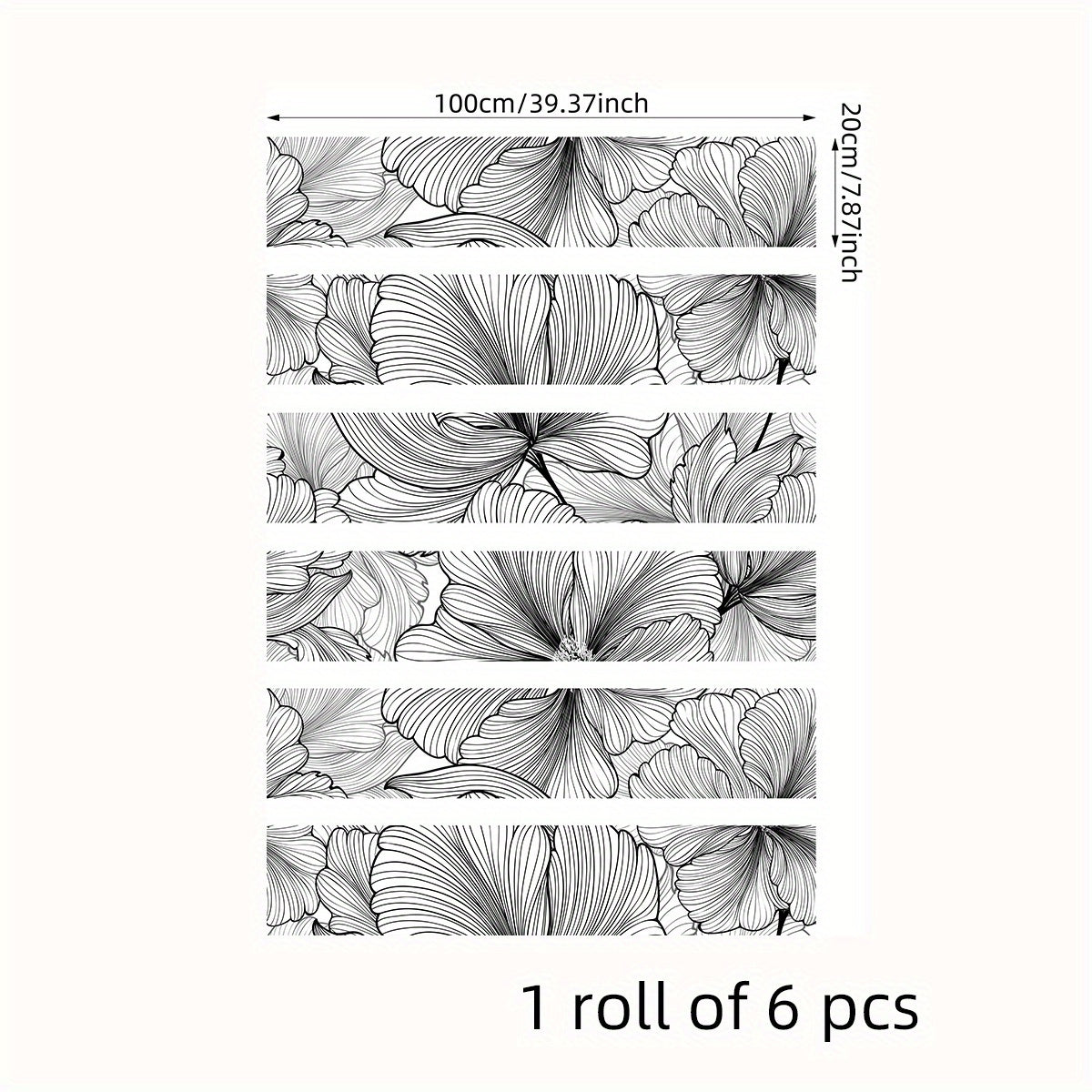 6pcs Tropical Flower Staircase Sticker Self-adhesive Thickened