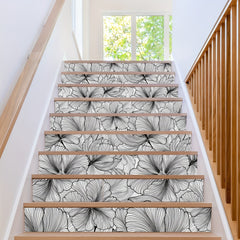 6pcs Tropical Flower Staircase Sticker Self-adhesive Thickened