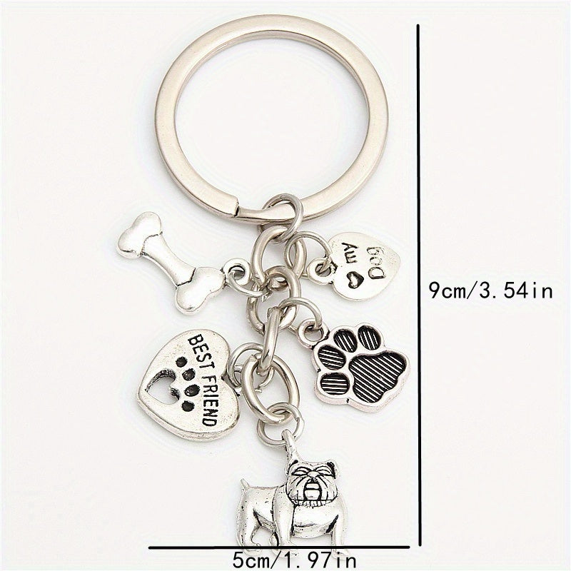 1pc Dog Pet Keychain Cartoon Key Chain Keyring Pendant