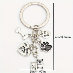 1pc Dog Pet Keychain Cartoon Key Chain Keyring Pendant