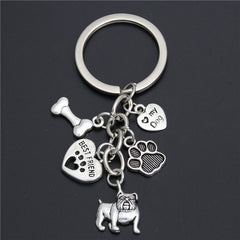 1pc Dog Pet Keychain Cartoon Key Chain Keyring Pendant
