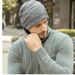 Winter Beanie Hat & Scarf Set Knitted Hat For Men And Women