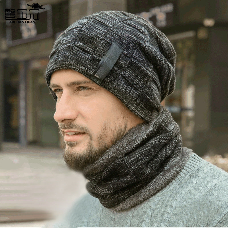 Winter Beanie Hat & Scarf Set Knitted Hat For Men And Women