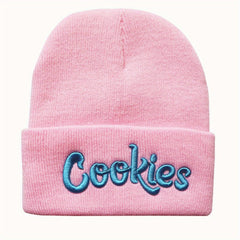 Letter Embroidered Beanie Hip hop Style Elastic Solid Knitted Hat