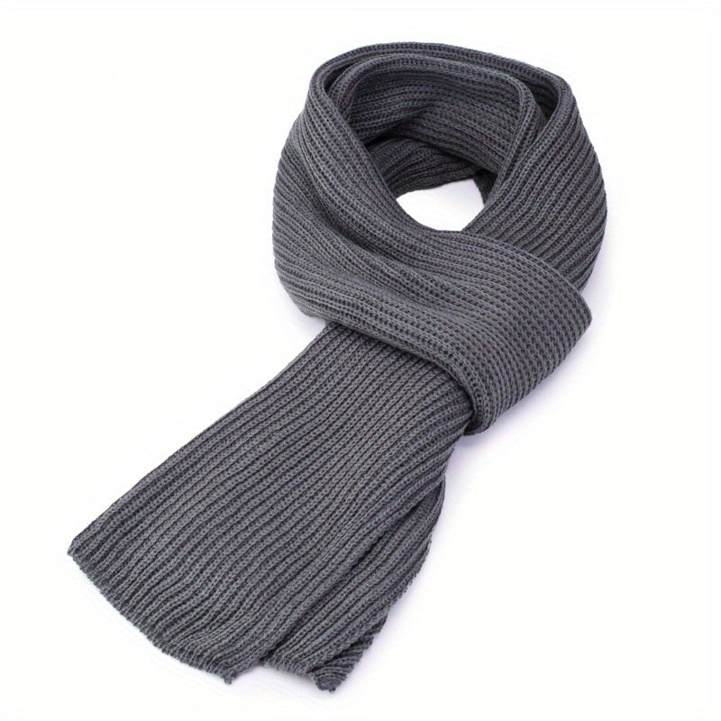 Men's Solid Knit Scarf Thick Warm Winter Neckwear