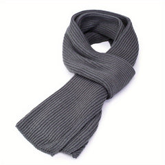Men's Solid Knit Scarf Thick Warm Winter Neckwear