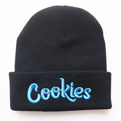 Letter Embroidered Beanie Hip hop Style Elastic Solid Knitted Hat