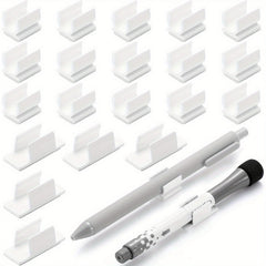 10pcs Adhesive Pen Holder Clip Stick On Board Organizer