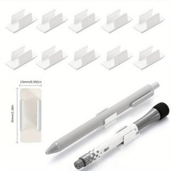 10pcs Adhesive Pen Holder Clip Stick On Board Organizer