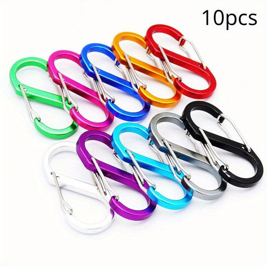 10pcs S Spring Keychain Buckle for Outdoor Fishing Camping Hiking