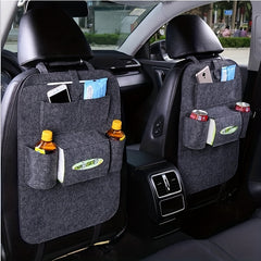 5pcs Felt Car Storage Bag Car Seat Back Hanging Organizer Car Accessories