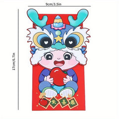 4 Pcs Festive Year Red Envelope 3D Zodiac Dragon