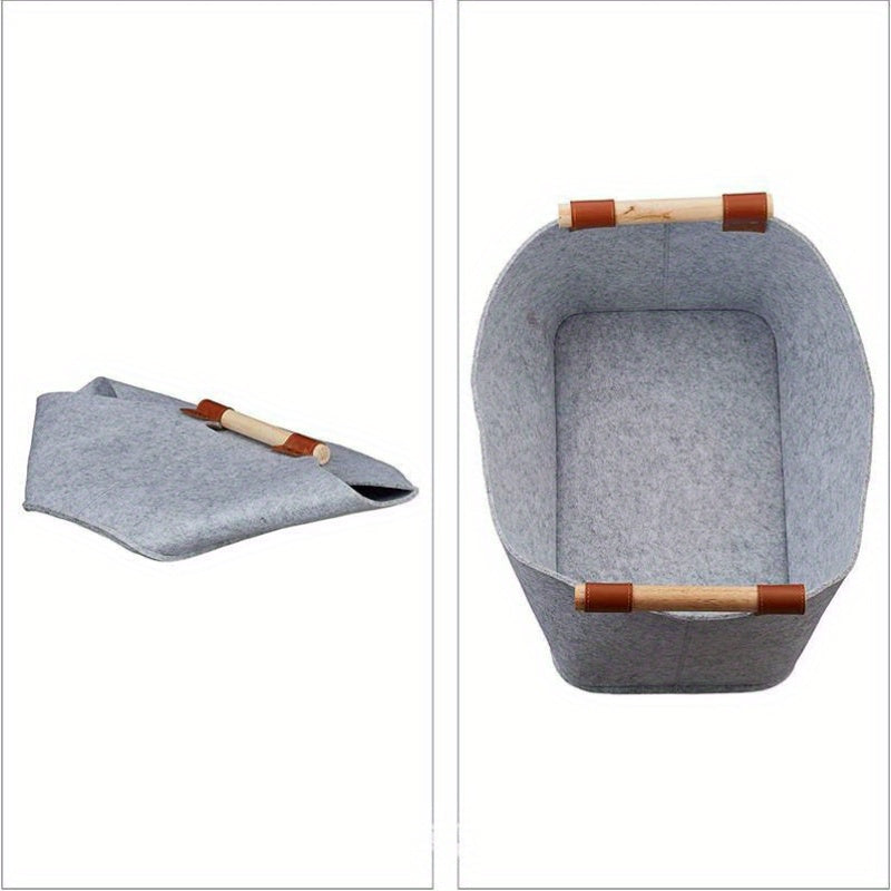 Creative Felt Tote Bag Clothes Storage Basket Desk Organizer Room Decor