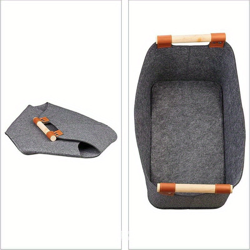 Creative Felt Tote Bag Clothes Storage Basket Desk Organizer Room Decor