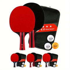 Table Tennis Racket Set with 2 Rackets & 3 Balls