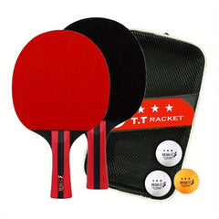 Table Tennis Racket Set with 2 Rackets & 3 Balls