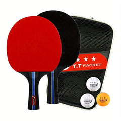 Table Tennis Racket Set with 2 Rackets & 3 Balls