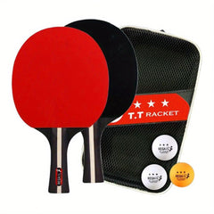 Table Tennis Racket Set with 2 Rackets & 3 Balls