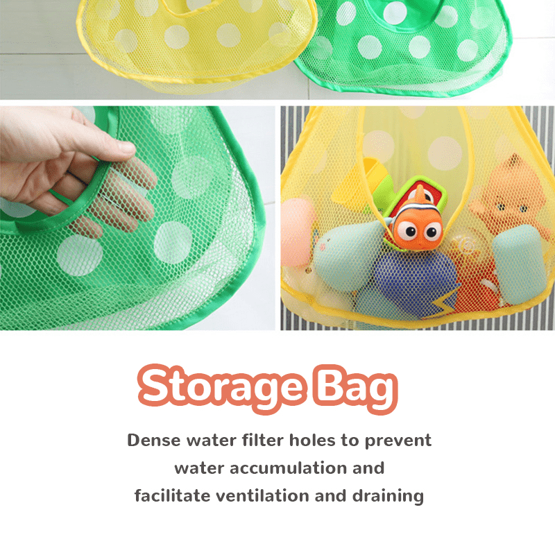 Bathroom Toy Storage Bag with Suction Cups