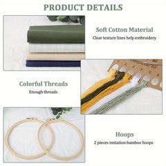 4 Sets Cross Stitch Embroidery Starter Kit DIY Craft Tool