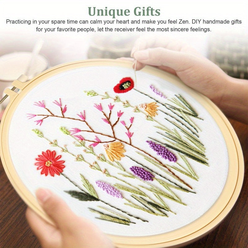 4 Sets Cross Stitch Embroidery Starter Kit DIY Craft Tool