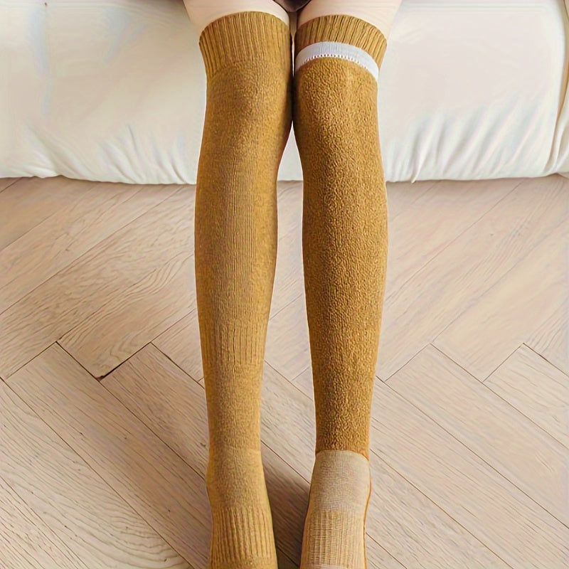 5 Pairs Warm Thigh High Socks Women's Stockings Hosiery