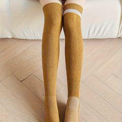5 Pairs Warm Thigh High Socks Women's Stockings Hosiery
