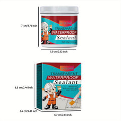 2pcs Transparent Waterproof Adhesive Leak Repair No Need To Break Tiles