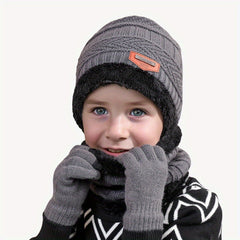 Kids Winter Beanie Scarf Gloves Set