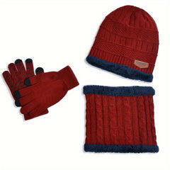 Kids Winter Beanie Scarf Gloves Set