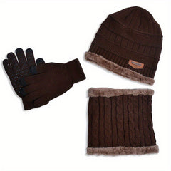 Kids Winter Beanie Scarf Gloves Set