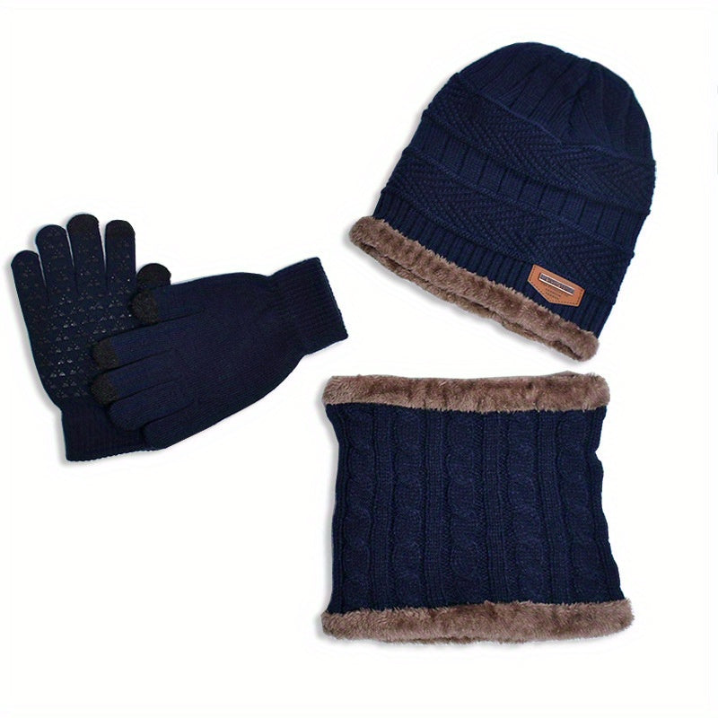 Kids Winter Beanie Scarf Gloves Set