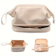 Double Layer Makeup Bag Solid Cosmetic Bag For Travel Toiletry Bag
