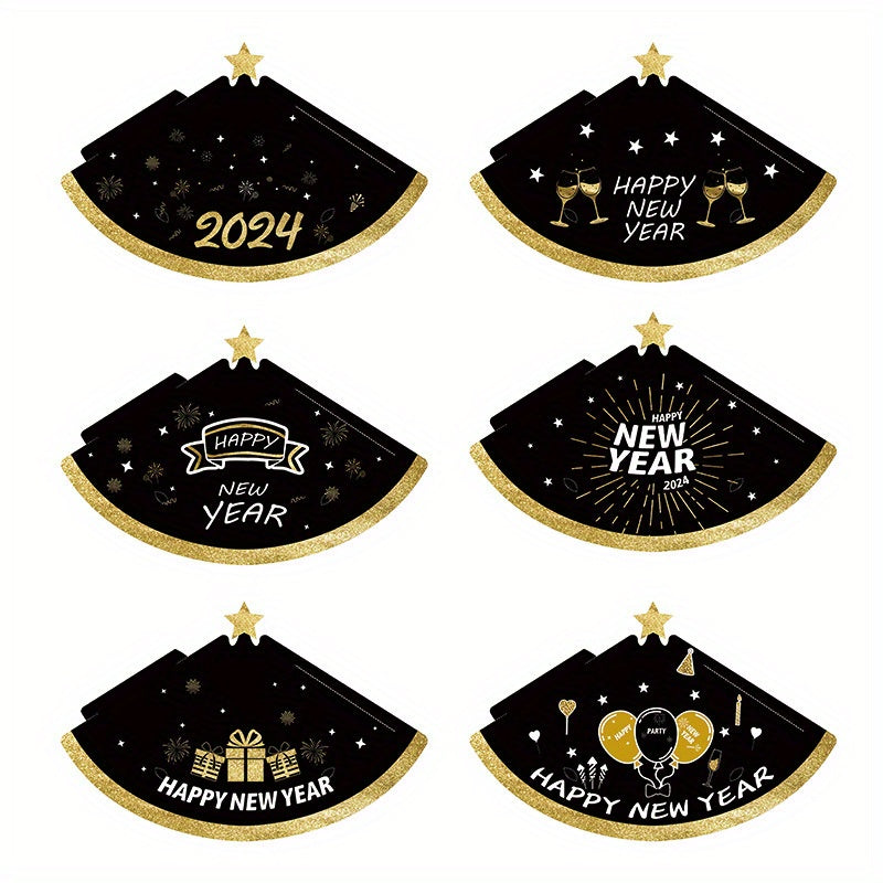 6pcs 3D Paper Hat Year Party Photo Props Party Supplies Decoration
