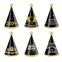 6pcs 3D Paper Hat Year Party Photo Props Party Supplies Decoration