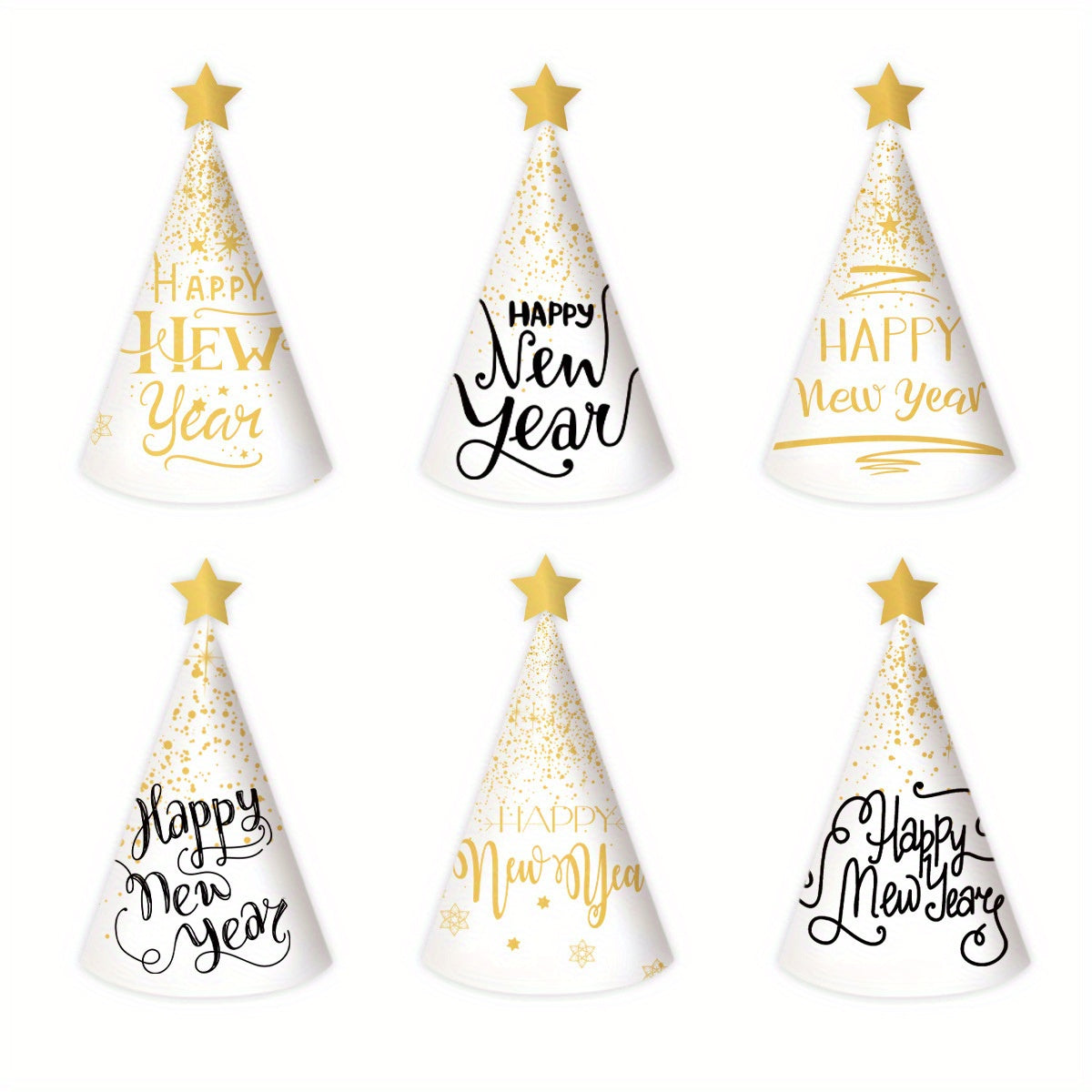 6pcs 3D Paper Hat Year Party Photo Props Party Supplies Decoration