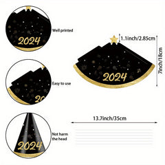6pcs 3D Paper Hat Year Party Photo Props Party Supplies Decoration
