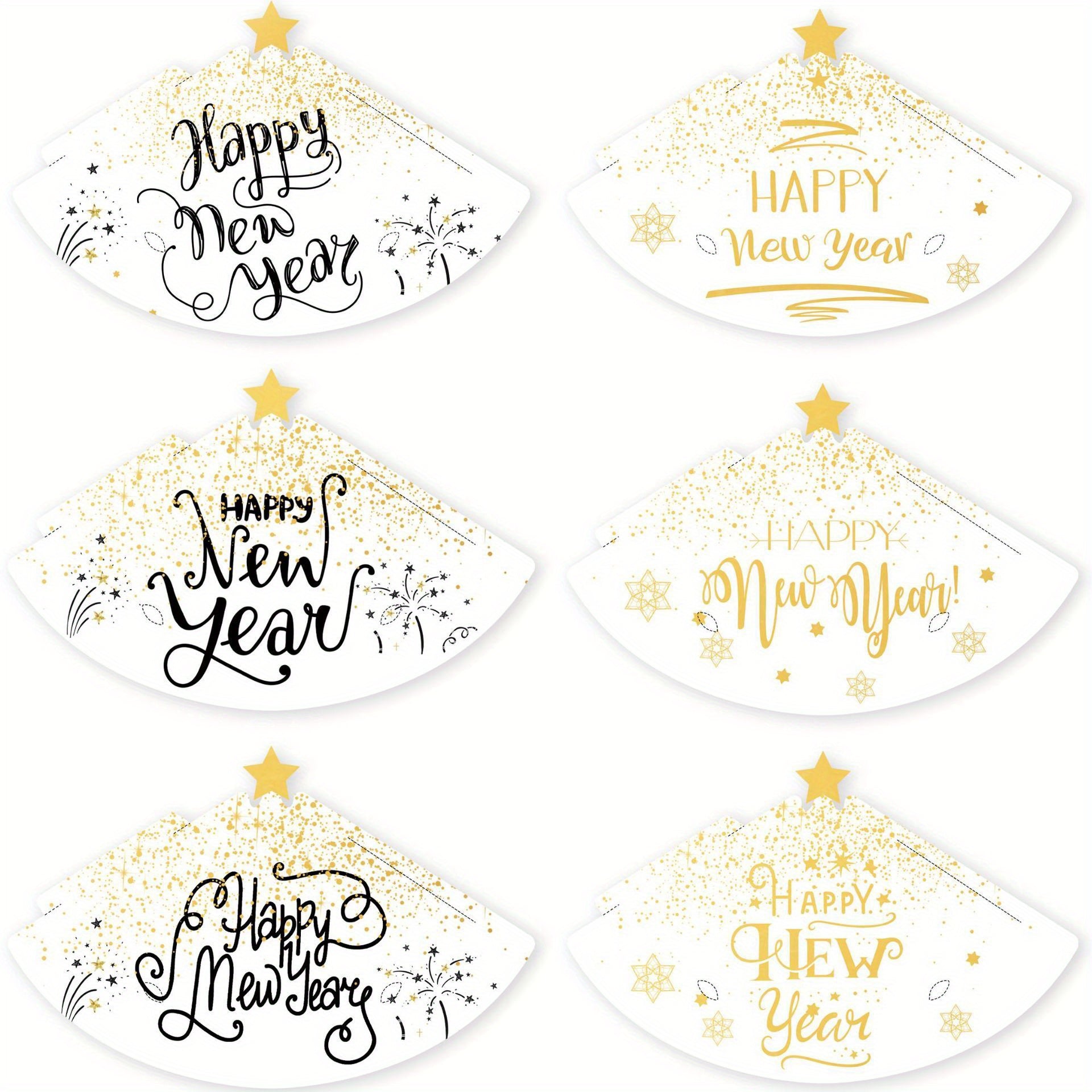 6pcs 3D Paper Hat Year Party Photo Props Party Supplies Decoration