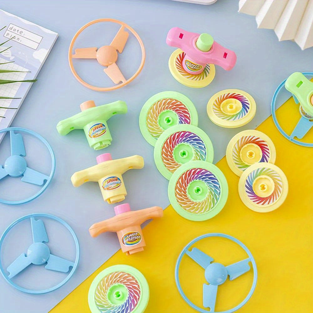 12pcs Spinning Top Launch Bamboo Dragonfly Game Party Favor