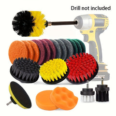 22pc Drill Brush Attachment Set Power Cleaning Scrub Bathroom Tub Tile Corn
